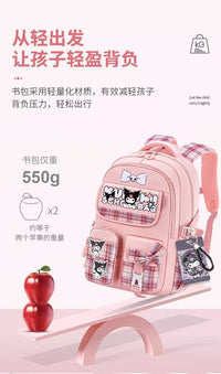 Sanrio Kuromi Schoolbag Girls' new 2024 high-volume spine-protecting light school backpack for grades 3-9