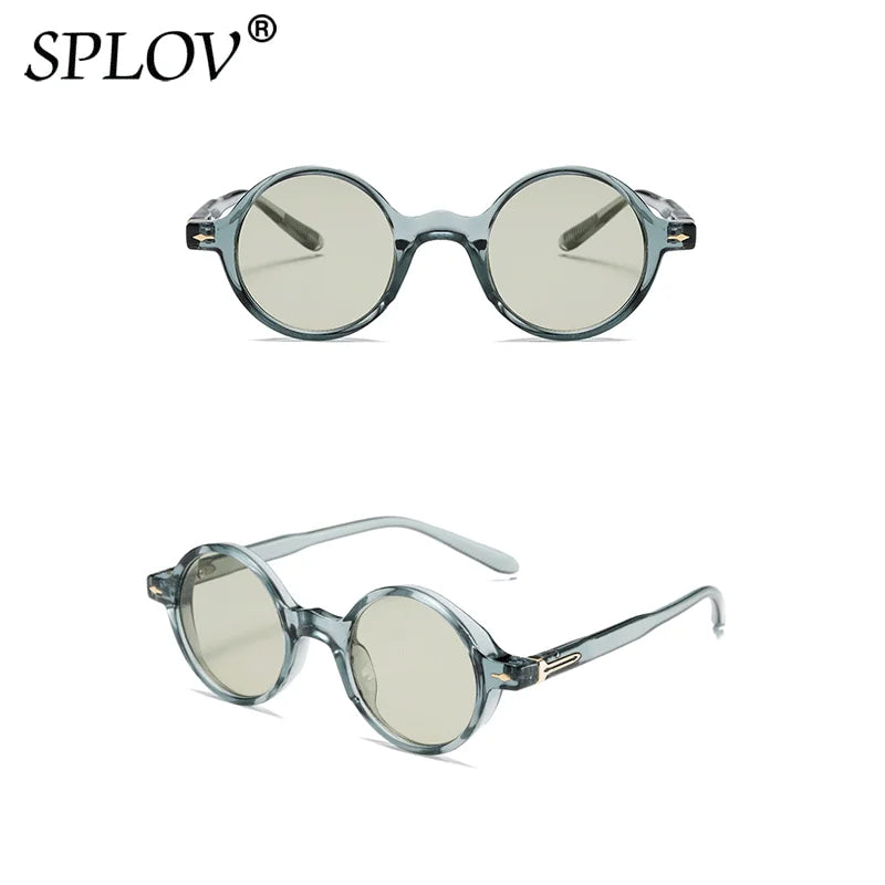 Vintage Small Round Sunglasses with Rivets UV400