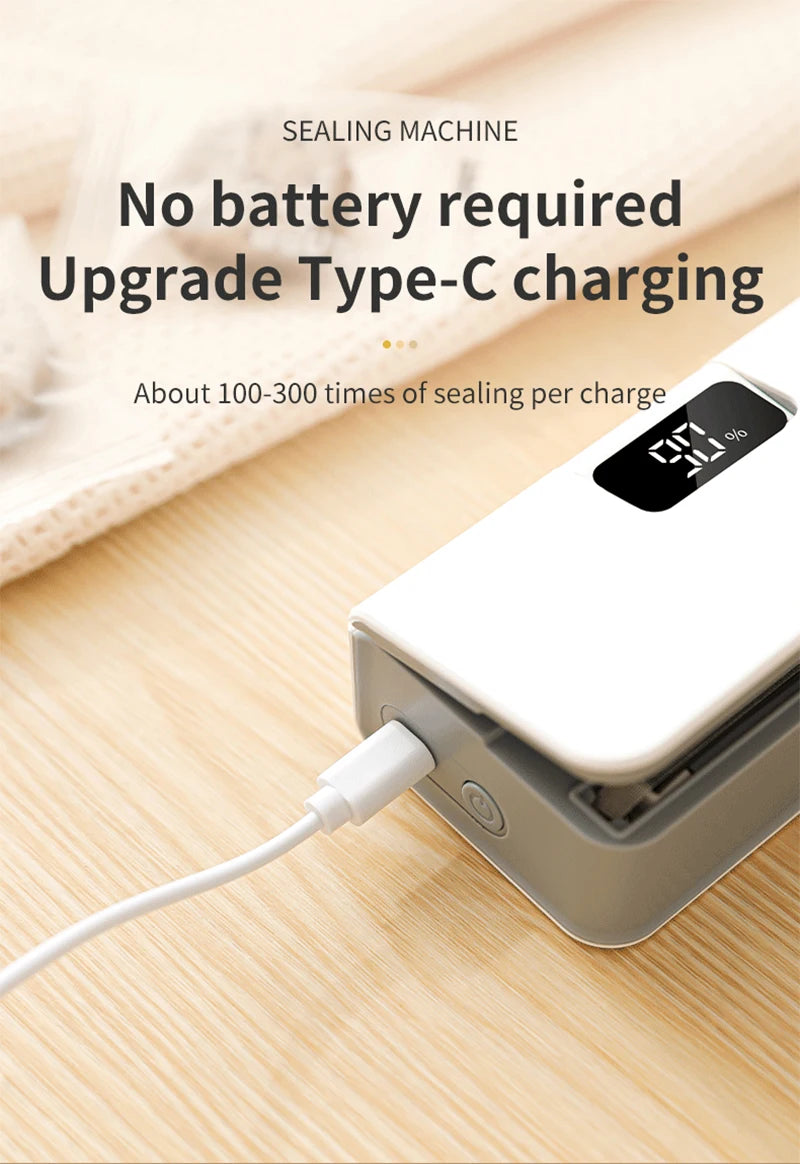 Plastic Bags Sealer Mini Sealing Machine Rechargeable Mini Heat Bag Sealer Food Packaging Sealing Machine Portable Bags Sealer