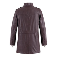 Men’s Slim Winter Leather Jacket with Fleece Lining