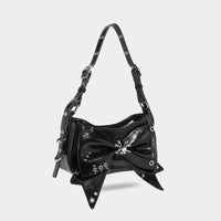 Spice Girl Rivet Bolsos Mujer Motorcycle Bow Bag Underarm Shoulder Bags American Style Sac Femme New Adjustable Strap Bolso