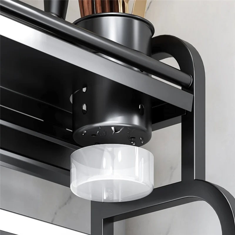 SOFT-Multi-Layer Stainless Steel Kitchen Storage Rack - Seasoning, Chopsticks, Knife & Jar Organizer For Household Use