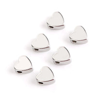 30pcs Gold & Silver Heart Spacer Beads