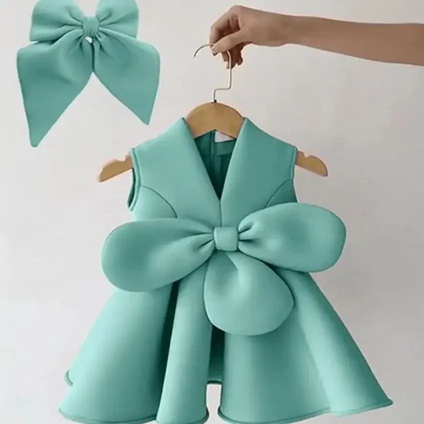 Summer Sleeveless Ball Gown Children Host Piano Performance Birthday Party Flower Girl Dresses A4080 Para Niñas Ropa Para Niña