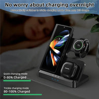 VIKEFON 100W 3 in 1 Wireless Charger Stand For Samsung Fold S22 Untra Galaxy Watch 5 4 3 Active Buds Fast Charging Dock Station