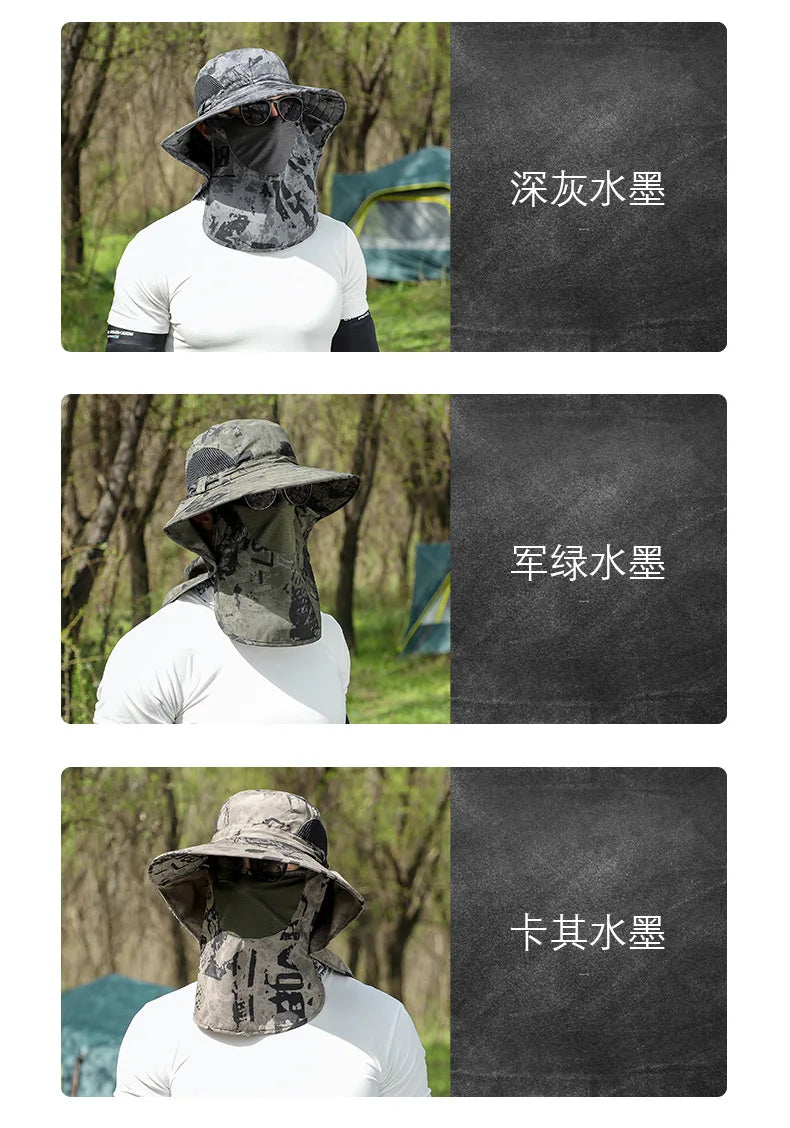 Men’s Panama Sun Hat with Neck & Face Cover