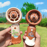 Portable Mini Pocket Cooling Fan Fashion Handheld Cartoon Cute Capybara MINI Fan Outdoor USB Charging Small Fan Gifts