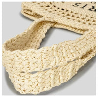 Women's Summer Beach Straw Style Tote Bag Handwoven Large Capacity Luxury Designer Travel Handbags Casual Portable Shoulder Bags