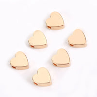 30pcs Gold & Silver Heart Spacer Beads