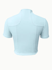Women’s Yoga & Cycling Top – Zipper Sports T-Shirt