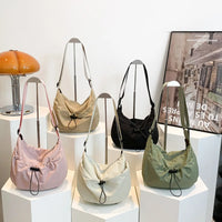 Nylon Pleated Shoulder Bag – Casual Crossbody Tote