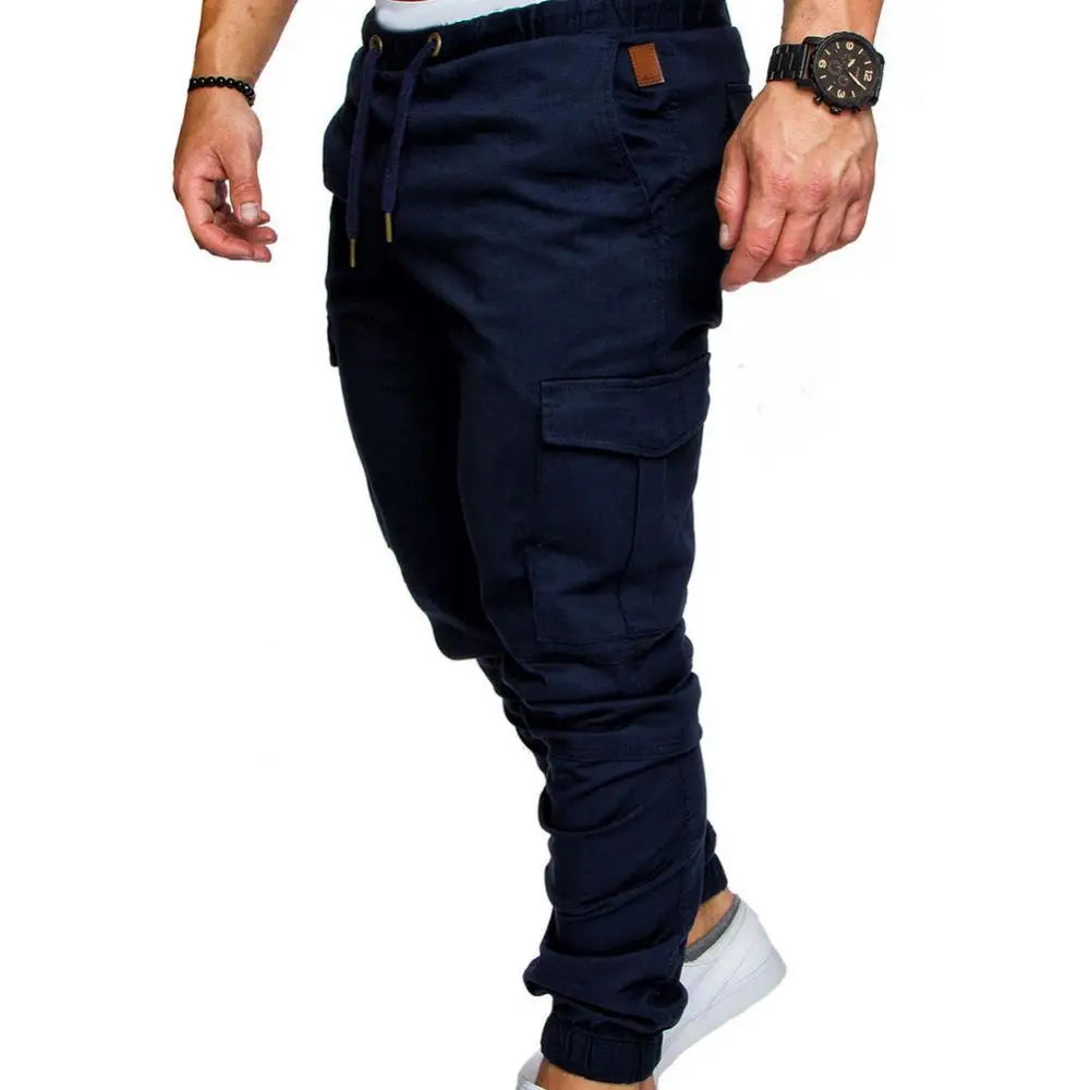 Men’s Cargo Pants with Pockets & Drawstring