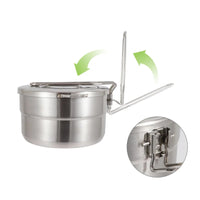 Portable Stainless Steel Camping Pot for Outdoor Cooking