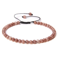 4MM Natural Stone Beaded Bracelet – Adjustable Unisex Quartz
