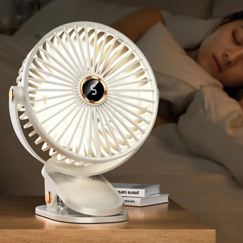 Xiaomi Youpin Clip-on Fan 5 Speed Quiet Rechargeable Desktop Portable Air Circulator Wireless Fan With LED Light Camping Home