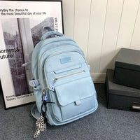 schoolbag youth large capacity Simple student bag solid color travel backpack High quality canvas schoolbag fashion bag