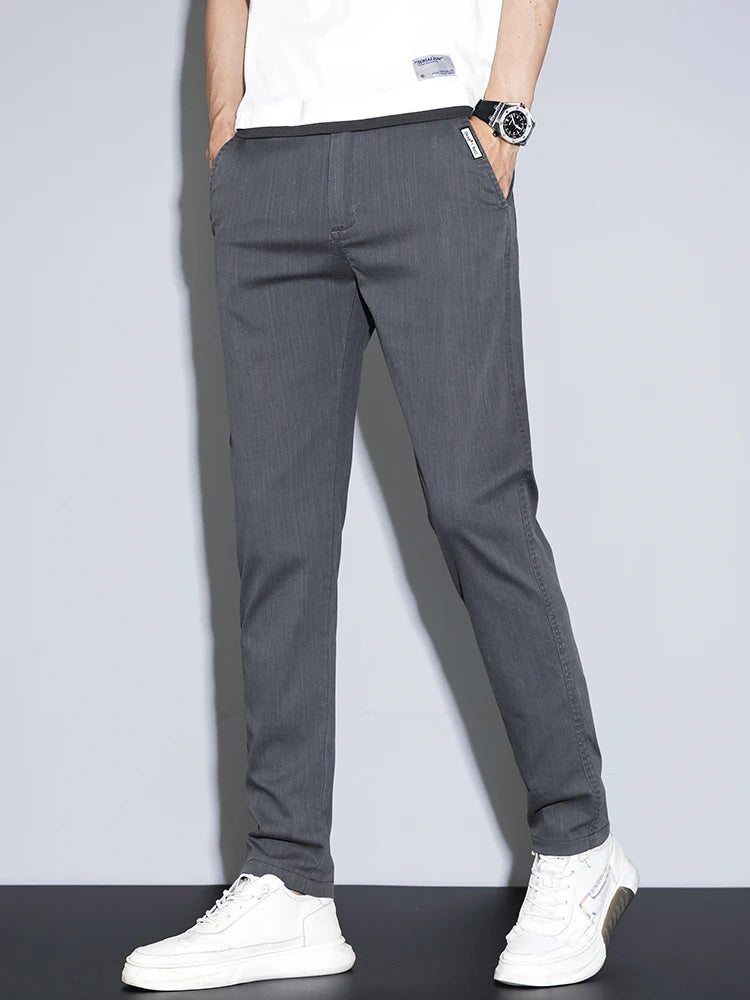 Men’s Cotton Stretch Business Pants – Slim Fit Trousers