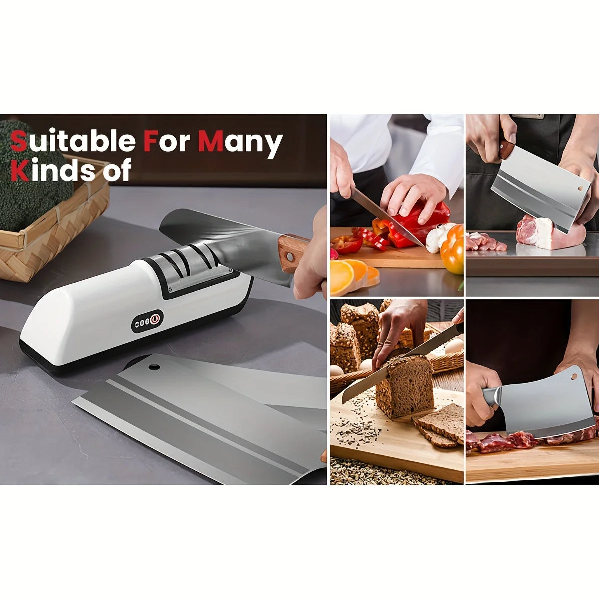 4-Gear Electric Knife Sharpener Professional Automatic