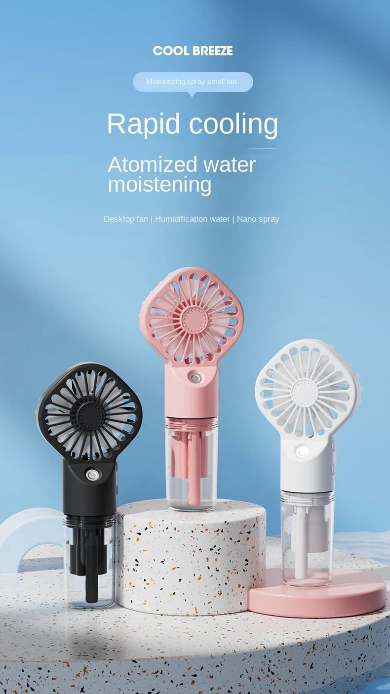 Mini USB Misting Fan – Portable Handheld Rechargeable Cooler