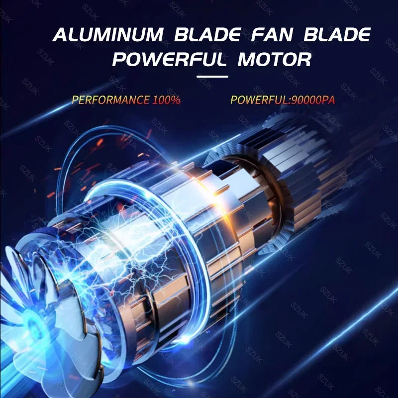 SZUK 148000Pa Car Vacuum CIeaner Powerful Wireless Handheld Cleaning Machine Mini Blower Portable Vacuum Cleaner for Car Home