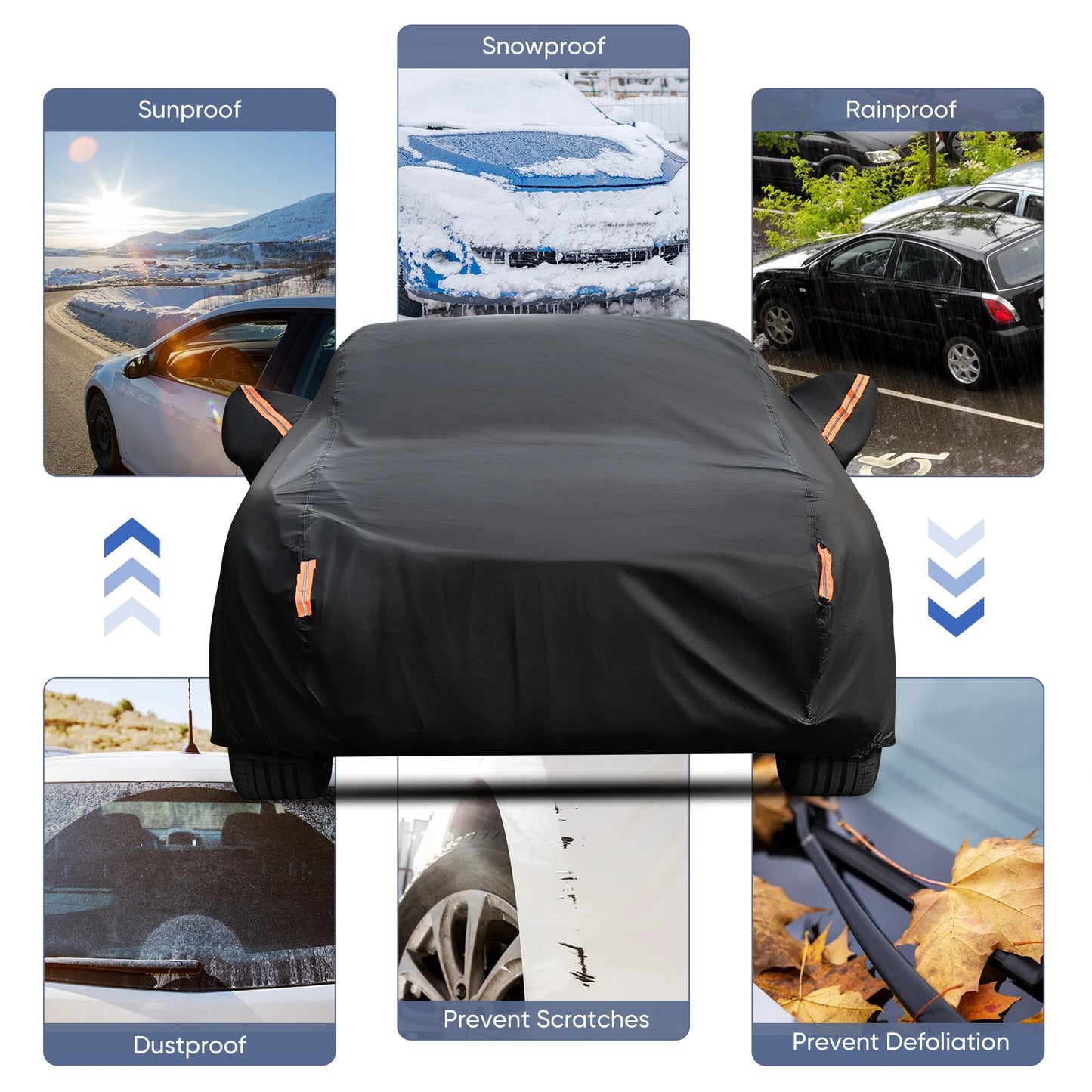 Universal Black Car Cover Dust & Sun Protection