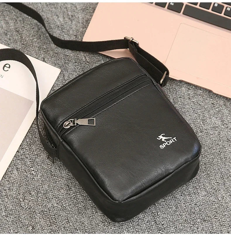 Vintage Messenger Bag Men PU Leather Business Worker Shoulder Bag Brown Black Man Crossbody Bag Male Handbag Gift for Husband