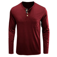Men’s Casual Long Sleeve Elastic T-Shirt