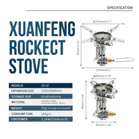 Campingmoon Mini Adjustable Gas Stove Portable Camping Accessory