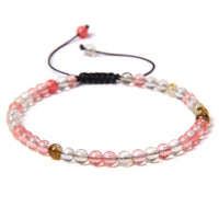 4MM Natural Stone Beaded Bracelet – Adjustable Unisex Quartz