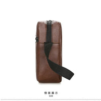 Vintage Messenger Bag Men PU Leather Business Worker Shoulder Bag Brown Black Man Crossbody Bag Male Handbag Gift for Husband