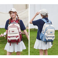 School Bags for High School Girls Fashion Large Capacity Travel Backpack Black and White Lightweight College Student Backpack