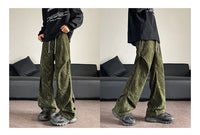 Men’s Corduroy Tie-Dye Cargo Pants Loose Autumn Trousers