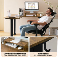 Electric L-Shaped Sit Stand Desk – 140x120cm Adjustable