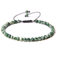 4MM Natural Stone Beaded Bracelet – Adjustable Unisex Quartz