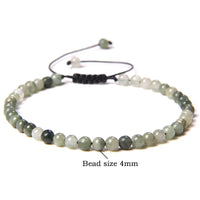 4MM Natural Stone Beaded Bracelet – Adjustable Unisex Quartz