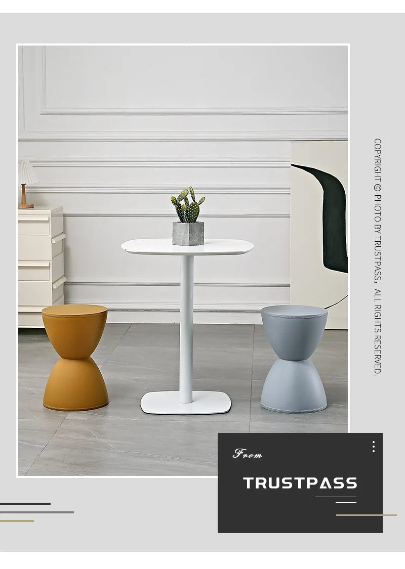 Nordic Round Ottoman Pouf – Living Room Coffee Side Table