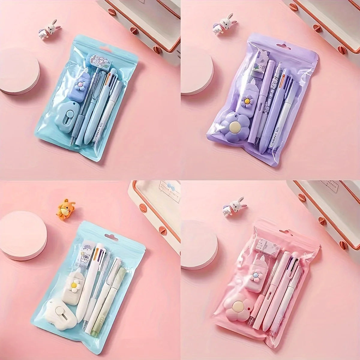 7pcs/set Cute School Supplies Gift Box - Durable and Diverse Stationery Set, Suitable for Students to Use