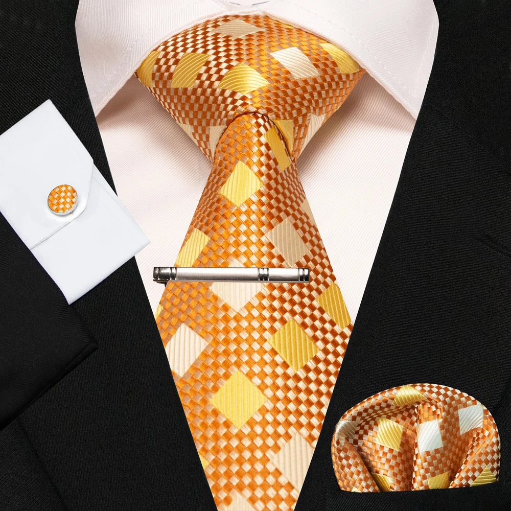 8cm Silk Men’s Tie Set with Pocket Square