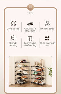 Metal Shoe Rack – Space Saving Black Shoe Storage Organizer