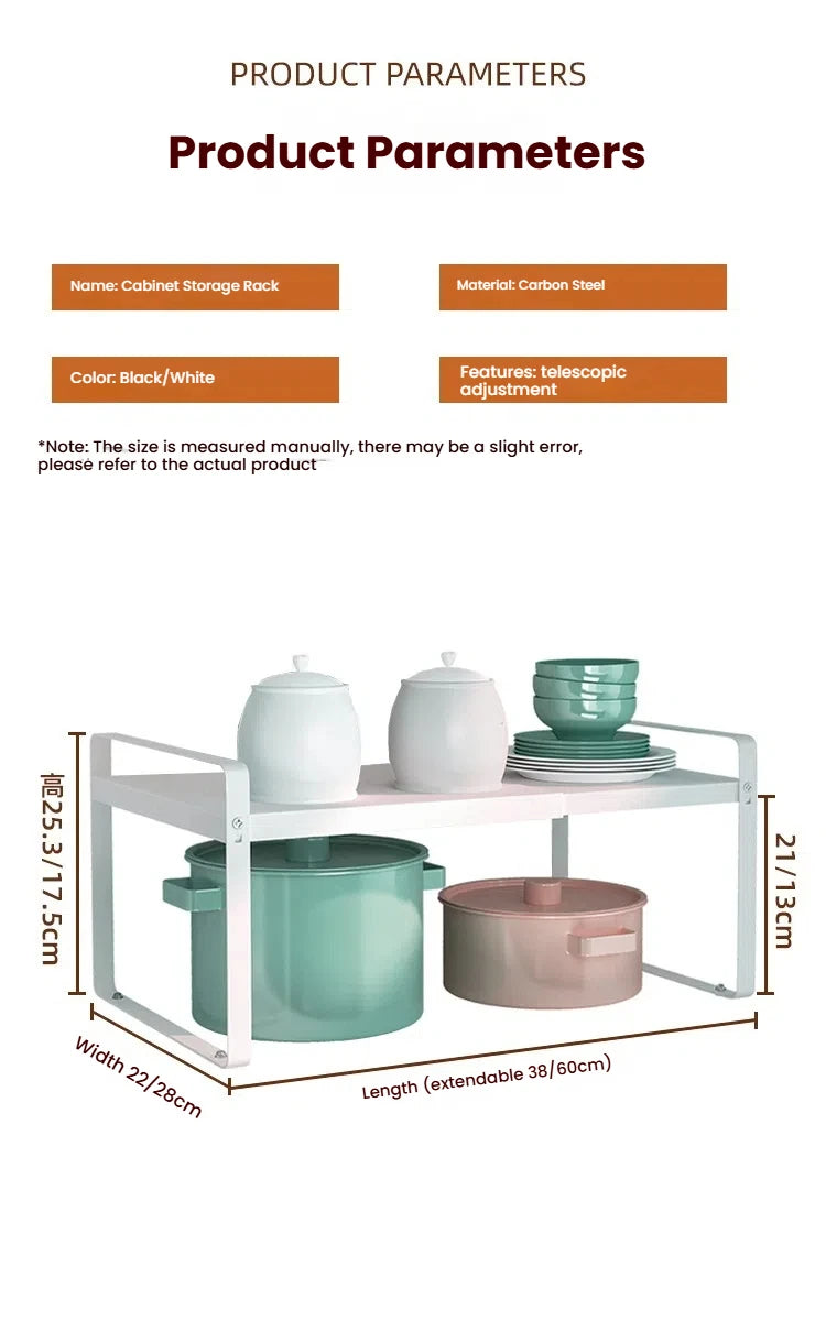 Retractable Kitchen Microwave Storage Rack Organizer