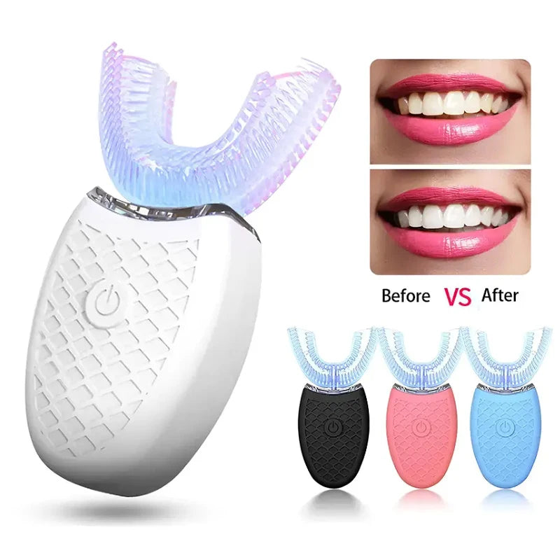 Soft Bristle U Shape Smart Teeth Whitening Waterproof Profesional Rechargeable Automatic Tooth Brush Set