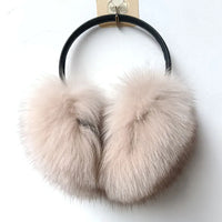 Oversized Real Raccoon Fur Winter Earmuffs for Women