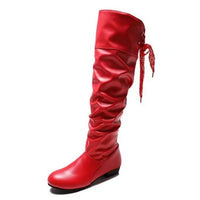 Shoes For Women 2022 Spring Knee High Boots Red Black White