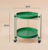 Nordic Movable Coffee Table with Wheels & Storage Rack