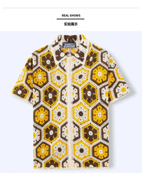 Men’s Ethnic Style Hand-Crocheted Polo Shirt