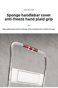 Steel plate trolley, four-wheel  truck, express pulling flatbed cart, small cart folding trailer, pushing and pulling trolley