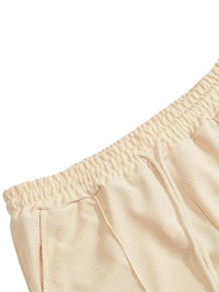 Spring and Autumn Men's Clothing  Waffle Fabric Men's Suit Fashion Casual Zipper and Lapel Long Sleeve POLO Shirt Trousers Suit