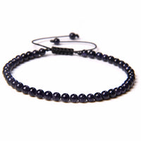 4MM Natural Stone Beaded Bracelet – Adjustable Unisex Quartz