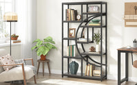 Tribesigns Bookshelf Industrial 5 Tier Etagere Bookcase, Freestanding Tall Bookshelves Display Shelf Storage Organizer