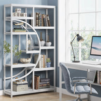 Tribesigns Bookshelf Industrial 5 Tier Etagere Bookcase, Freestanding Tall Bookshelves Display Shelf Storage Organizer